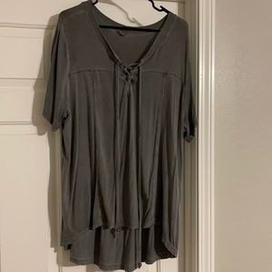 Grey POL flared shirt